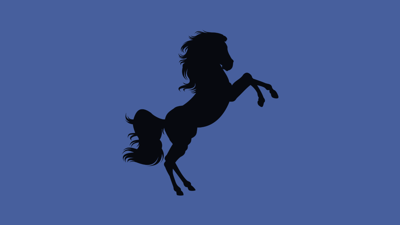 black horse on hind legs silhouette